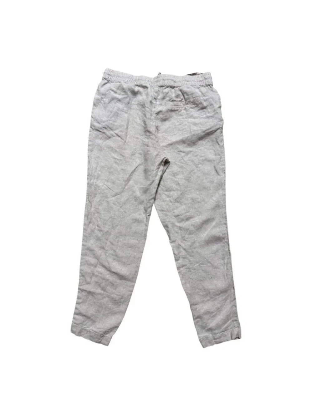 H&M 100% Linen Pants Size 8 Natural Flax Beige Pull On Resort Coastal Summer